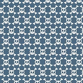 Woof Woof Pirates Skully Wag Gray Fabric