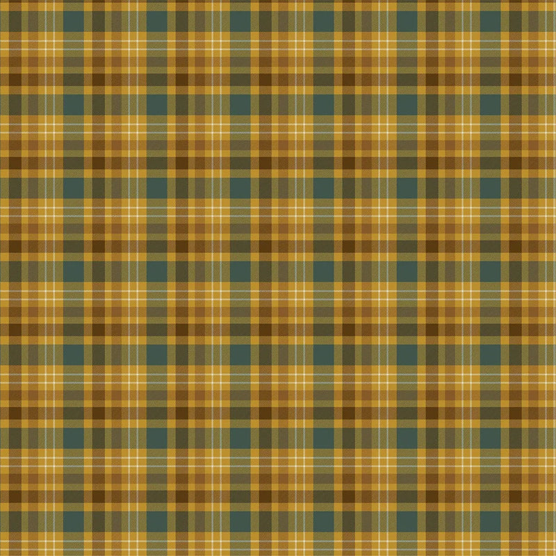 Fall In Love With Fall Cozy Plaid Green Fabric