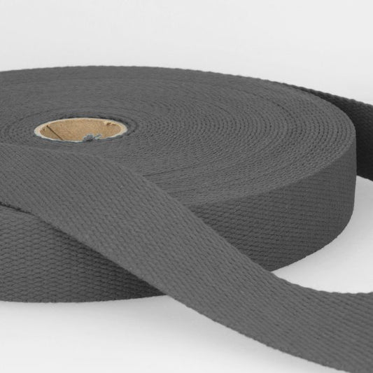 Cotton Webbing 1 3/16" Dark Grey