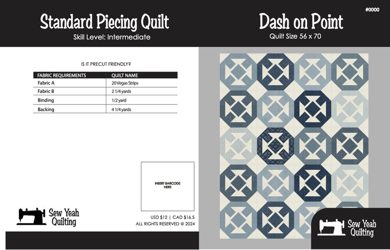 Dash On Point Quilt 56" x 70"