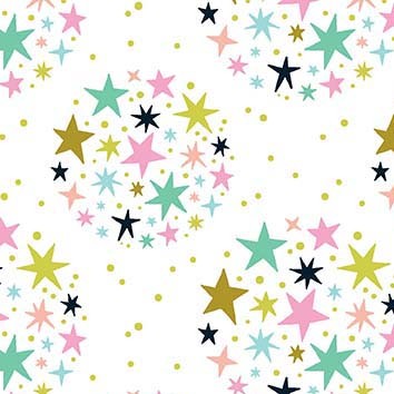 Starry Night Starstruck White Fabric