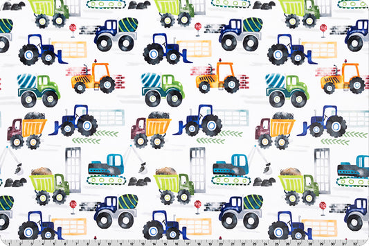 Tractor Haul Digital Cuddle Multi Yardage