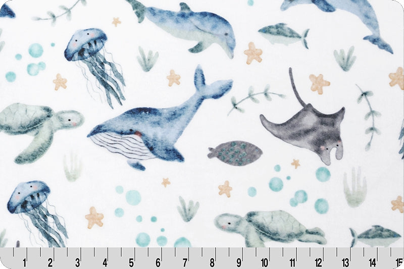 Under The Sea Digital Cloud Cuddle 60" Multi Yardage