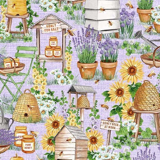 Bee Culture Busy Bee Farm Lilac Fabric