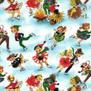 Holly Jolly Ice Skaters DCX12267-CLOU-D Fabric