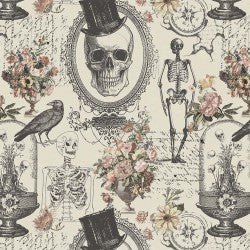 Boo-tiful NEVERMORE EVERMORE DCX12275-CREM-D Fabric