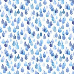 Paws in the Rain RAIN SHOWER DCX12401-BLUE-D Fabric
