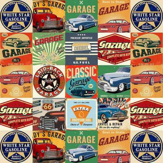 Route 66 America's Garage Multi Fabric