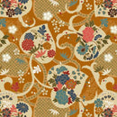 Tokyo Fur-Tales Tokyo Leaves Gold Fabric