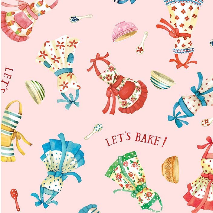 Baked With Love Retro Aprons Pink Fabric