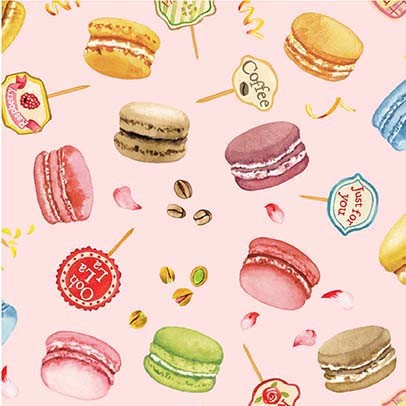 Baked With Love Macarons Pink Fabric