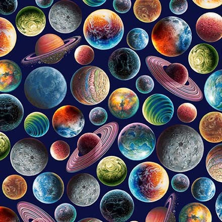 The Final Frontier Planets Fabric