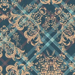 Heritage Floral PLAID DAMASK DDC12411-CHIV-D Fabric