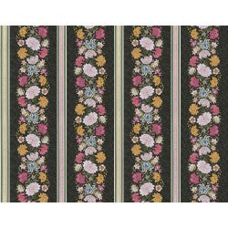 Heritage Floral HERITAGE FLORAL STRIPE DDC12413-BLAC-D Fabric