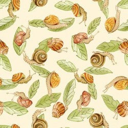 From Little Acorns SNAILED IT DDC12417-CREM-D Fabric