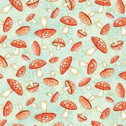 From Little Acorns WOODLAND TOADSTOOLS DDC12418-MIST-D Fabric