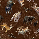 North Country Roaming Around in Nature DDC12446-BROW-D Fabric