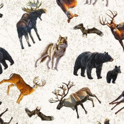 North Country Roaming Around in Nature DDC12446-CREM-D Fabric