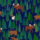 Alaska: The Last Frontier Alaska Mountain Navy Fabric