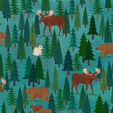 Alaska: The Last Frontier Alaska Mountain Pine Fabric