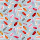Flamingo Grace - Featherlight Dance - Blue - Yardage