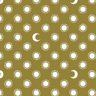 Starry Night Night and Day (Glow In The Dark) Gold Fabric