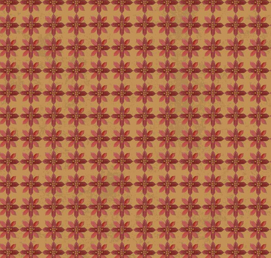Kringle Poinsettias Gold Yardage