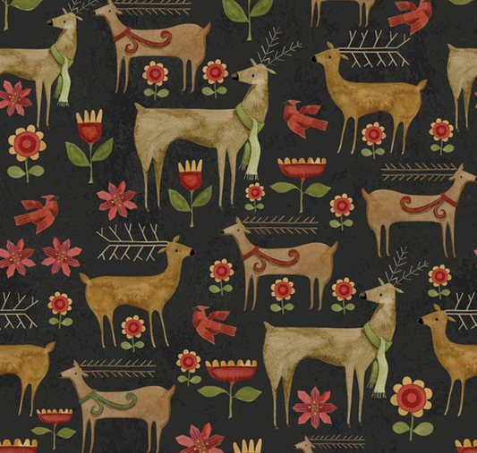 Kringle Garden Charcoal Yardage