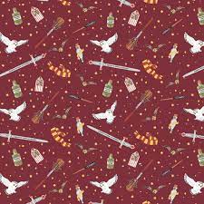 Harry Potter Arts and Crafts Gryffindor Icons Fabric