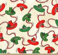 Christmas Rodeo Ten Gallon Hat Cream Fabric