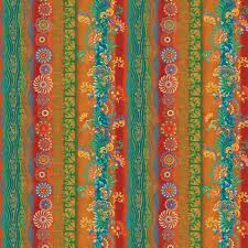 Atlantis Mythical Mermaids Oceanic Stripe Orange Multi Fabric