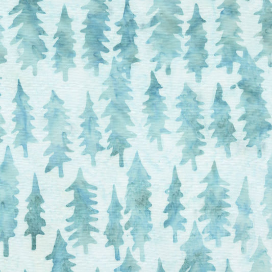 Sparkly Christmas Batik - Christmas Trees - Snow Day - Yardage