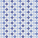 Chateau Meow - Daisy Diamonds - White/Blue - Yardage