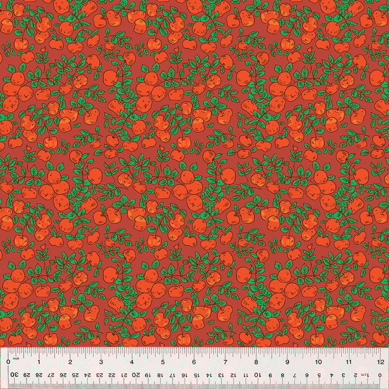 Forestburgh Apples Warm Red Fabric