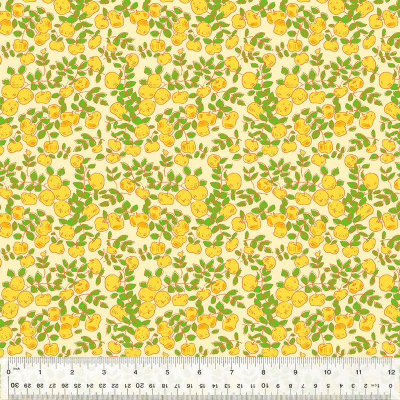 Forestburgh Apples Yellow Fabric