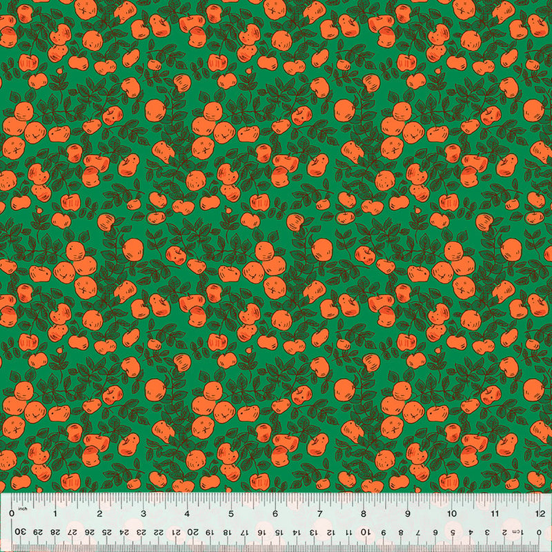 Forestburgh Apples Green Fabric