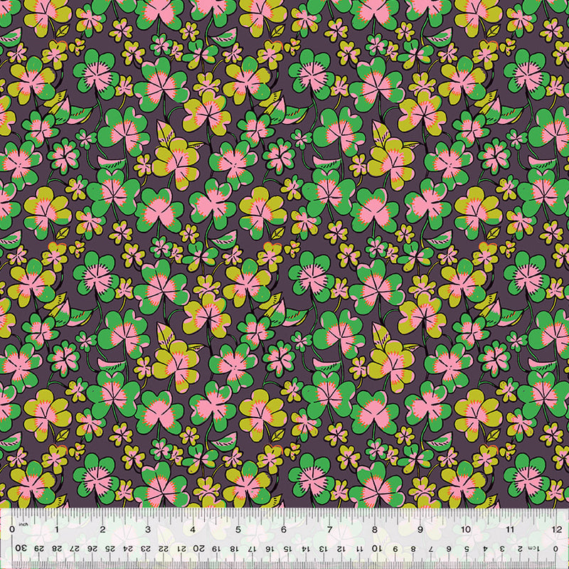 Forestburgh Clover Eggplant Fabric