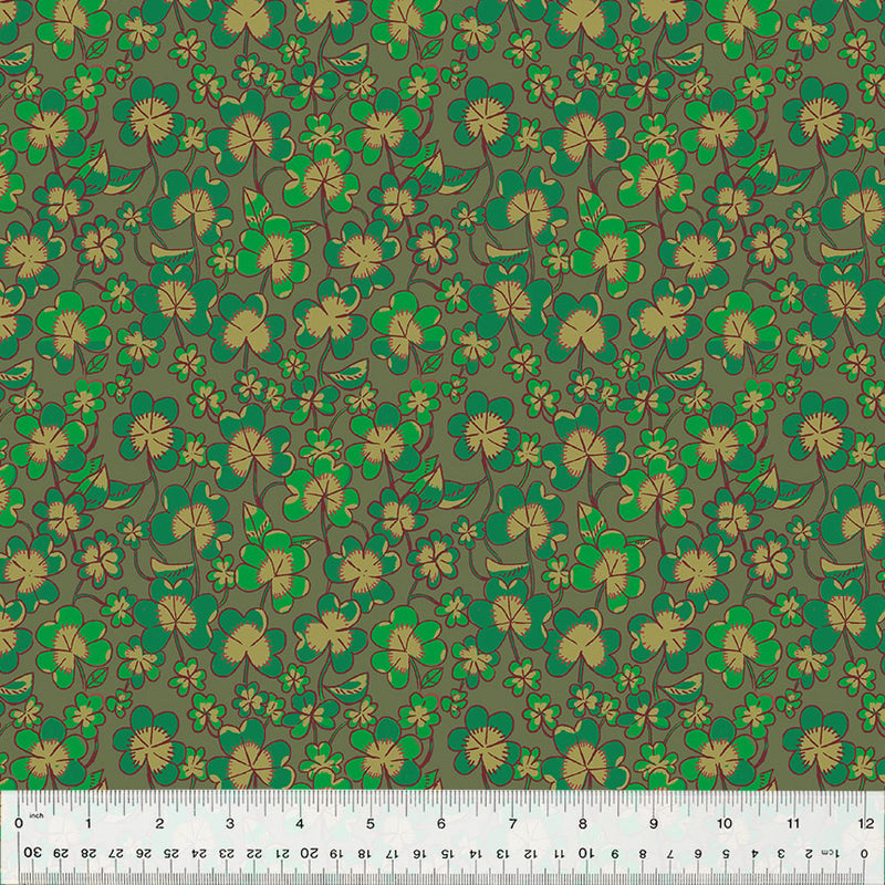 Forestburgh Clover Olive Fabric