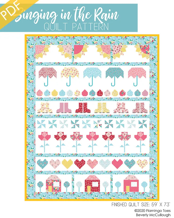 Singing in the Rain 59" x 73" Quilt Pattern