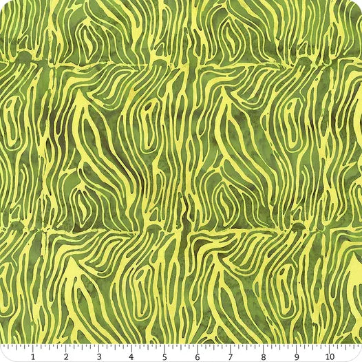 Full Bloom Batiks Light & Dark Green Bark Fabric