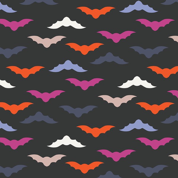 Ghost Town Bats Black Fabric