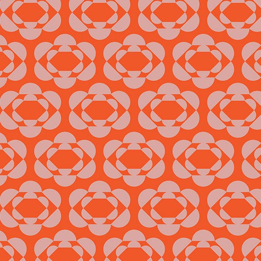 Ghost Town Halloween Floral Orange Fabric