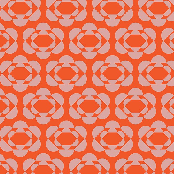 Ghost Town Halloween Floral Orange Fabric