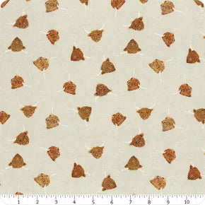 Highlands Light Cream Highland Cows Yardage A876 A from Lewis&Irene - Fabric
