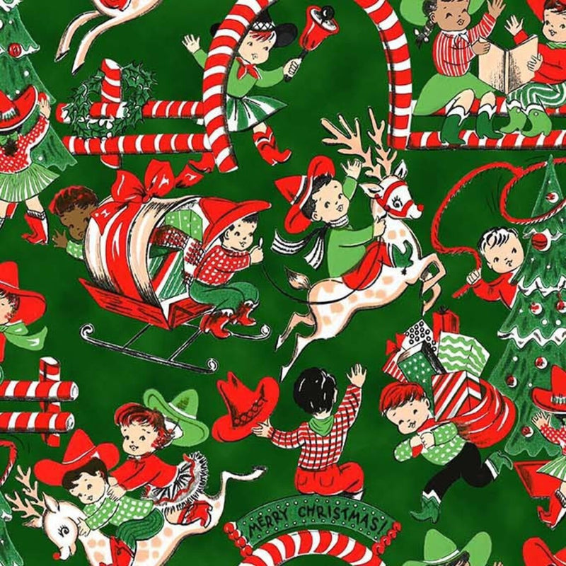 Christmas Rodeo Christmas Village Pine Fabric