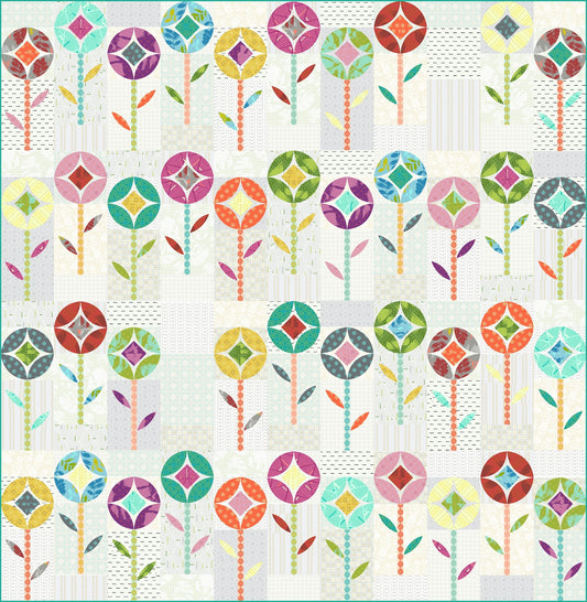 Flower Pop Quilt Kit Sew Kind of Wonderful 76 x 77"