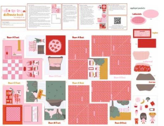 Hello Spring Dollhouse Book Kit 54" x 45" Clothworks