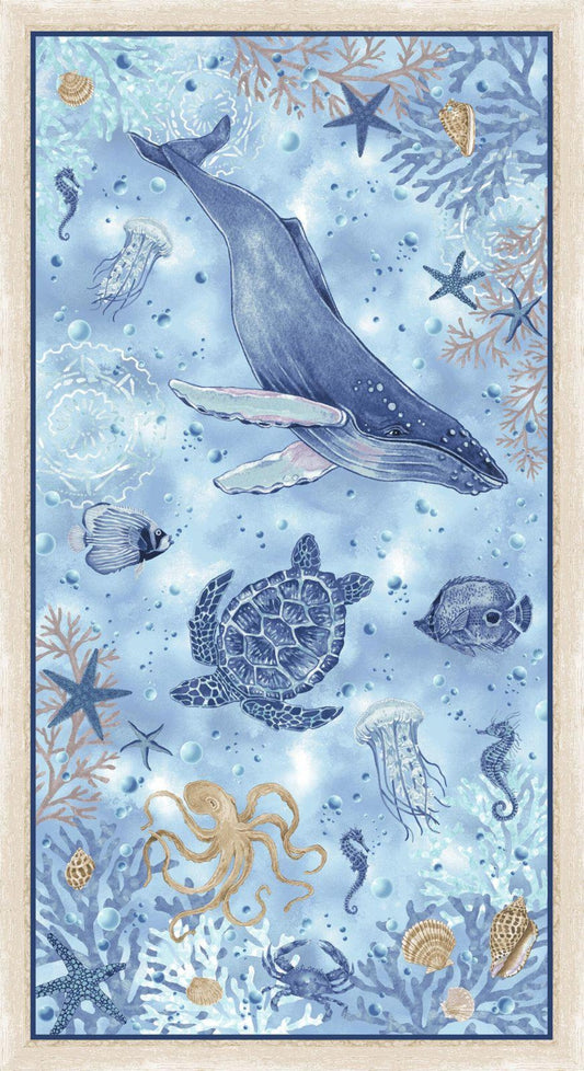 Cobalt Seas Panel by Andrea Tachiera for Henry Glass