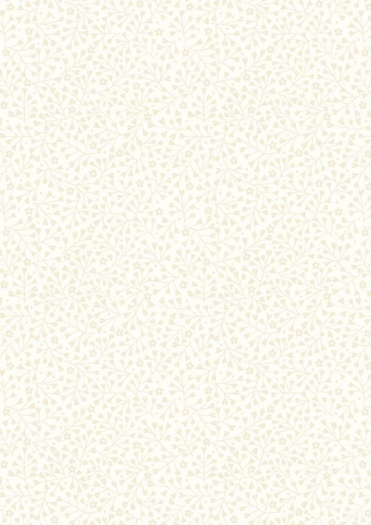 Tiny Tonals Tiny Floral Hearts Cream on Cream Yardage