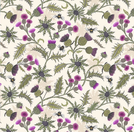 Highlands T- histle on Cream A875 A - Lewis&Irene - Fabric